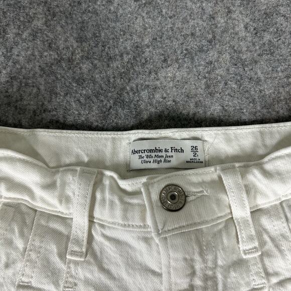 Abercrombie & Fitch Jeans Women’s 2 The 80s Mom Ultra High Rise Tapered White - Picture 3 of 9